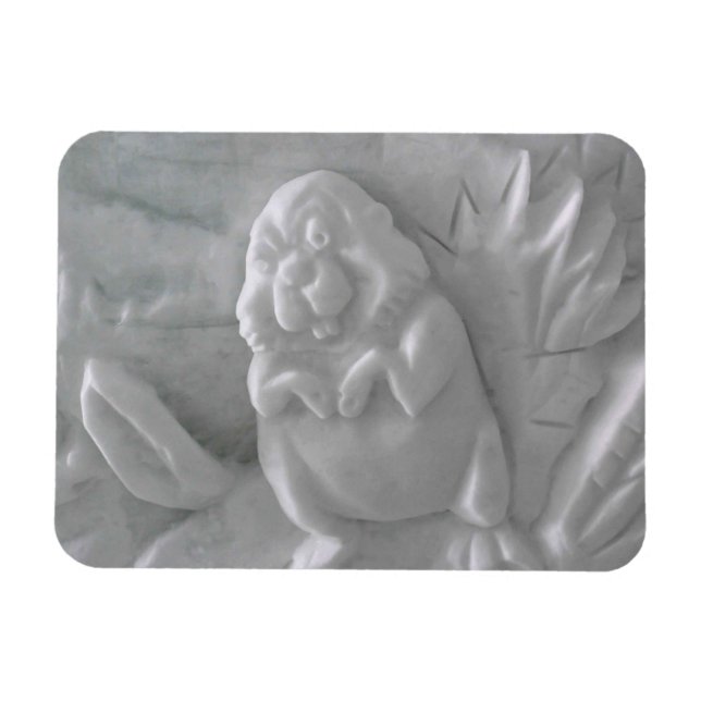 Ímã Escultura de Neve do Beaver, Hotel de Glace, Quebe (Horizontal)