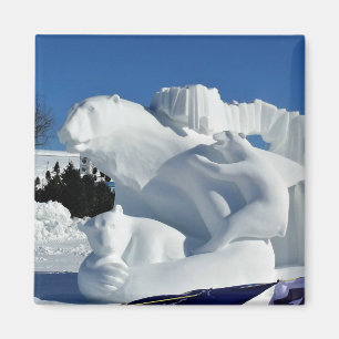 Imã Escultura de Neve do Urso Polar, Quebec, Canadá