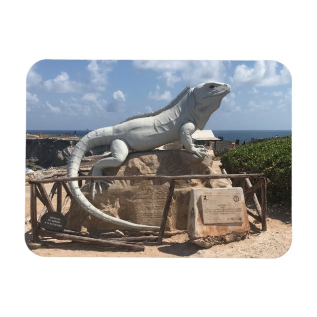 Ímã Escultura Iguana Isla Mujeres, México Fotografia (Horizontal)