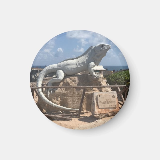 Imã Escultura Iguana Isla Mujeres, México Magnet (Frente)