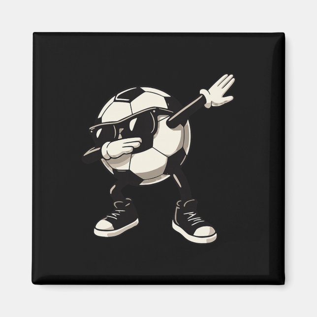 Imã Esfera de Futebol em Dança Dabbing Cool Sungles Pé (Frente)