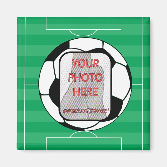 Imã Esfera personalizável de futebol fotográfico (Frente)