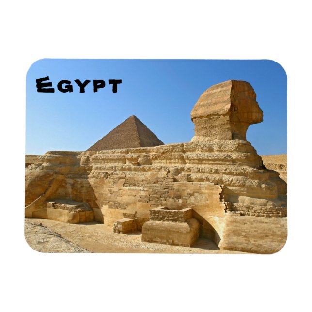 Ímã Esfinge excelente de Giza com a pirâmide Khafre -  (Horizontal)