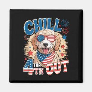 Imã Esfrie o 4º goldendoodle 4 de julho américa