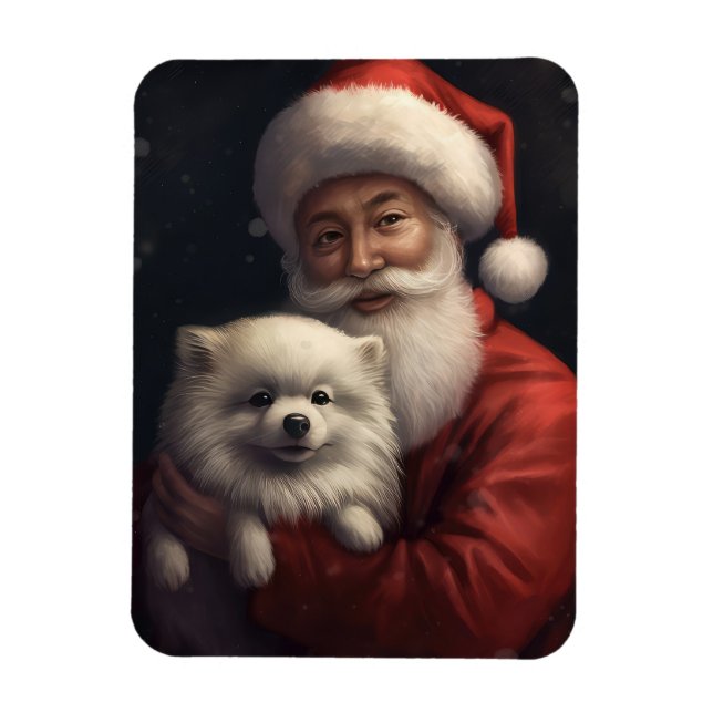 Ímã Eskimo americano com Papai Noel Natal Festivo (Vertical)