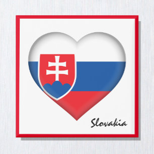 Imã Eslováquia Heart & Eslovaco Flag, férias/esportes