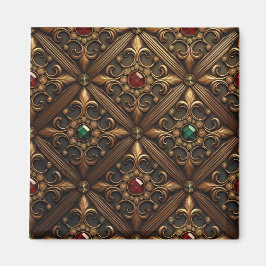 Imã Esmeraldas E Esfregões Em Um Design De Ornamentado