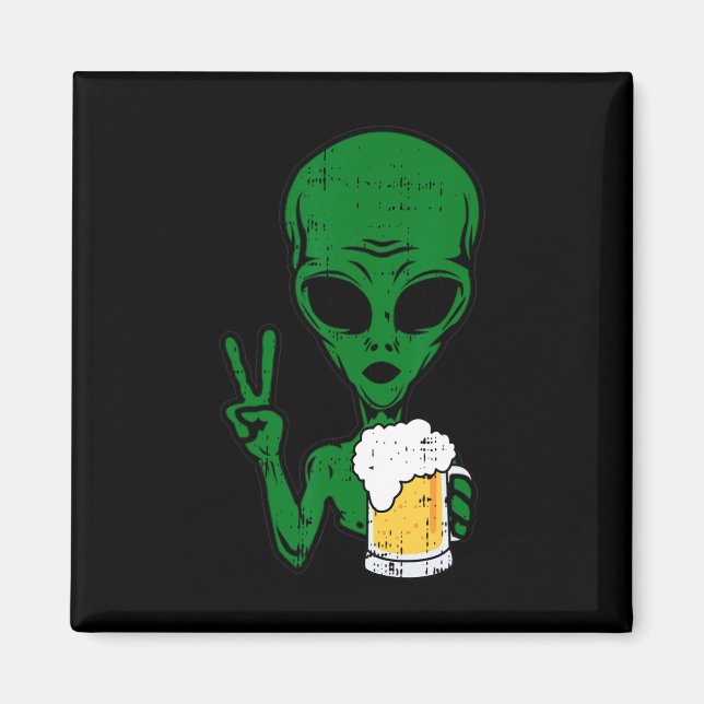 Imã Espaço-51 Cerveja Alienígena Sinal de Paz Hallow B (Frente)