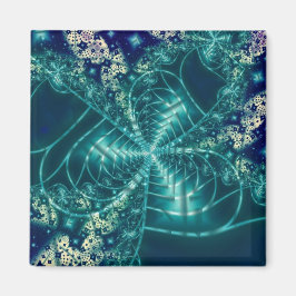 Imã Espaço | Arte Fractal Azul e Branca