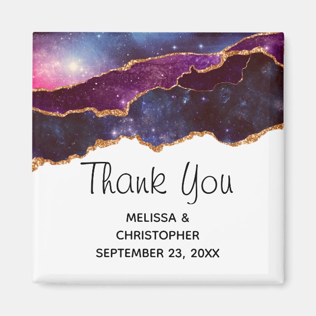 Imã Espaço Azul e Roxo e Estrelas Casamento Agato Mode (Frente)