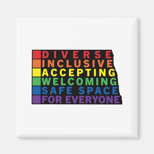 Imã Espaço Seguro LGBTQ (Dakota do Norte) (Frente)