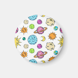 Imã Espaços Doodles Fundo Cósmico