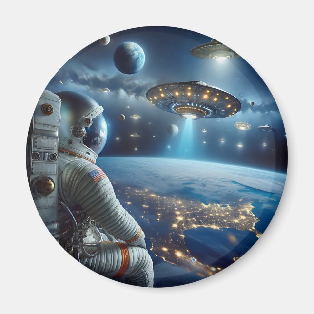 Imã Espaços e Astronauta no Exterior (Frente)