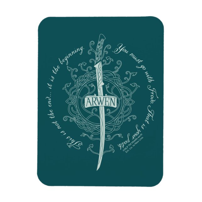 Ímã Espada Élfica ARWEN™ Citação (Vertical)