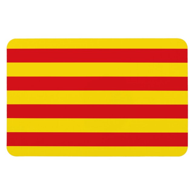 Ímã Espanha: Bandeira da Catalunha La Senyera (Horizontal)