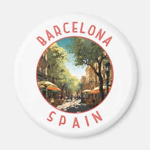 Imã Espanha de Barcelona La Rambla Circular Retrotraíd