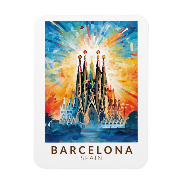 Ímã Espanha de Barcelona La Sagrada Familia Viagem Art (Vertical)