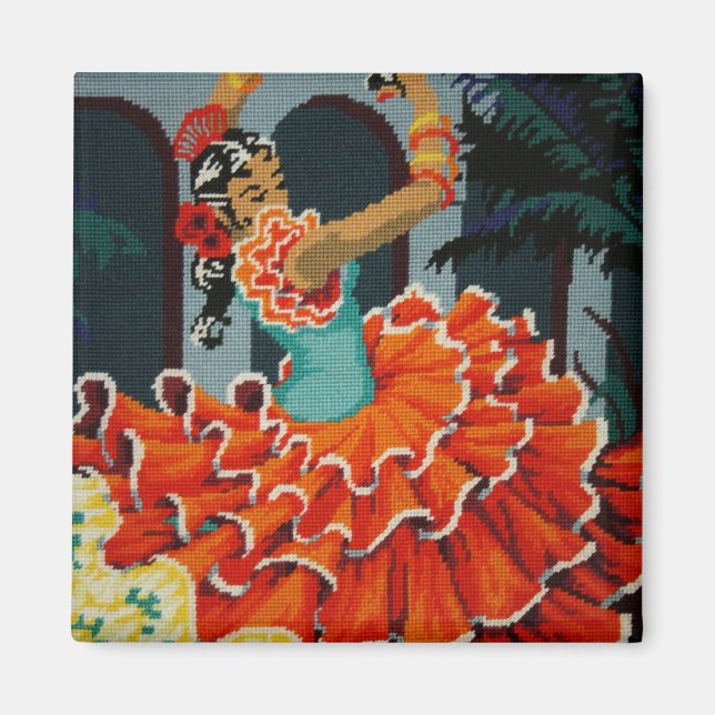 Imã Espanhol Flamenco Dancer Magnet (Frente)