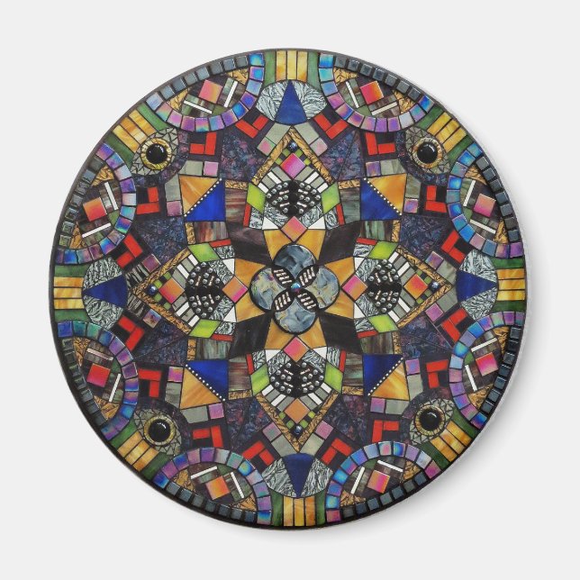 Imã Espanhol Mosaico Mandala Magnet (Frente)