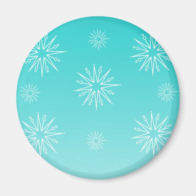 Imã Espantoso Estrelas de Natal, Magneta, Turquesa (Frente)