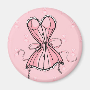 Imã Espartilho Rosa Retro