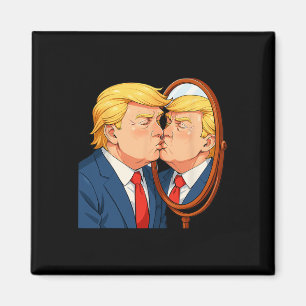 Imã Espelho de Beijo Anti-Donald Trump - Narcisismo Sa