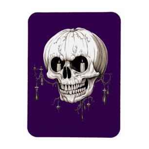Ímã Espeluznante Crânio Derretido de Halloween Com Ima