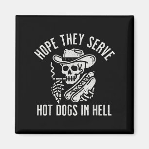 Imã Esperança Engraçada Que Servem Cães Quentes No Inf