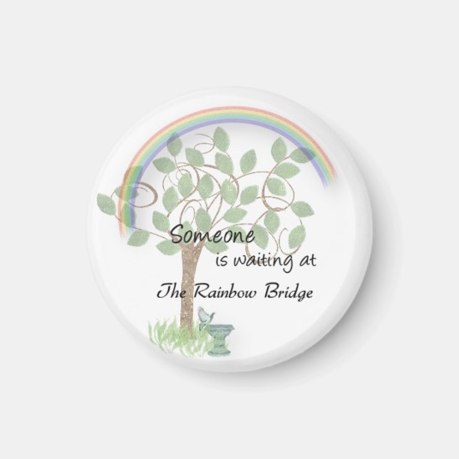 Imã Esperando no íman de perda de animais da Rainbow B (Frente)