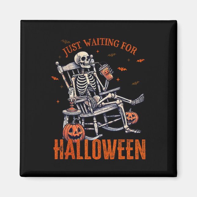 Imã Esperando pelo esqueleto do Halloween, parte do Ha (Frente)