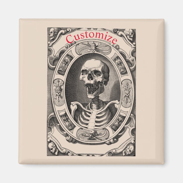 Imã Espessa do Crânio Humano Spooky_Cove (Frente)