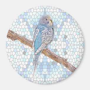 Imã Espetáculo azul-cúmulo em fundo mosaico