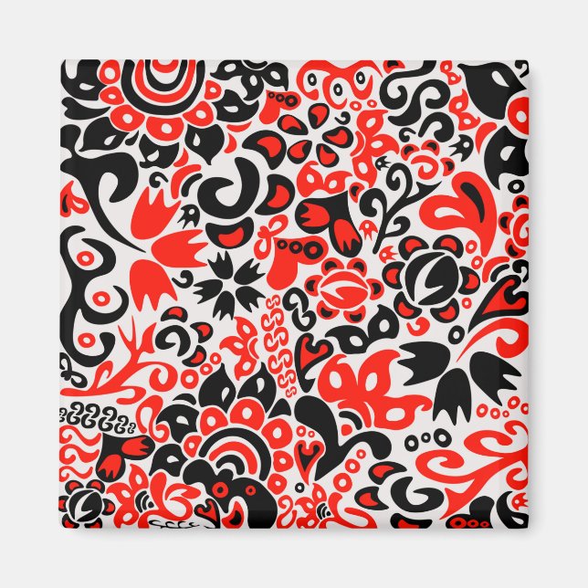 Imã Espetáculo floral de arte popular ucraniana (Frente)