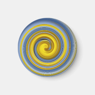 Imã Espiral amarela e azul