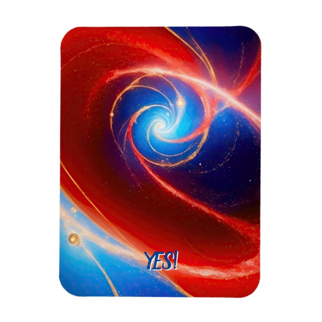 Ímã Espiral Cósmica Vermelha e Azul (Vertical)