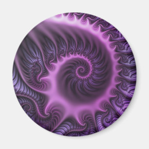 Imã Espiral De Arte Fractal, Rosa Legal, Viva Abstrato