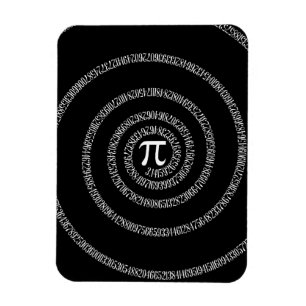 Ímã Espiral para Tipografia do Pi em Preto