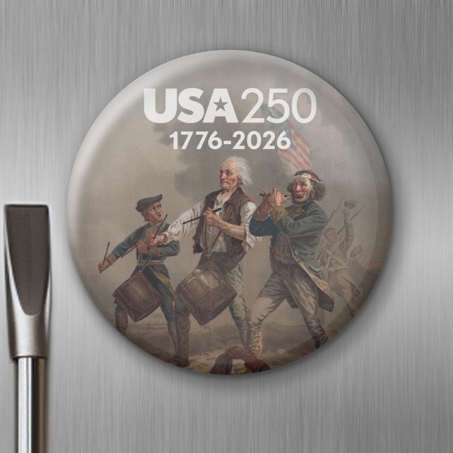 Imã Espírito de 76 - 250.º Aniversário da América (USA 250 - Celebrate America - American Revolution 250 Magnet)