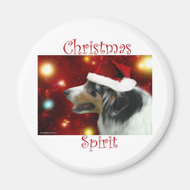 Imã Espírito de Natal de Pastor Australiano - Magnet (Frente)
