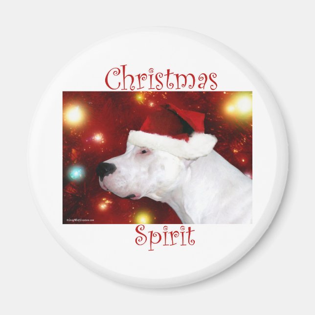 Imã Espírito de Natal Dogo Argentino - Magnet (Frente)