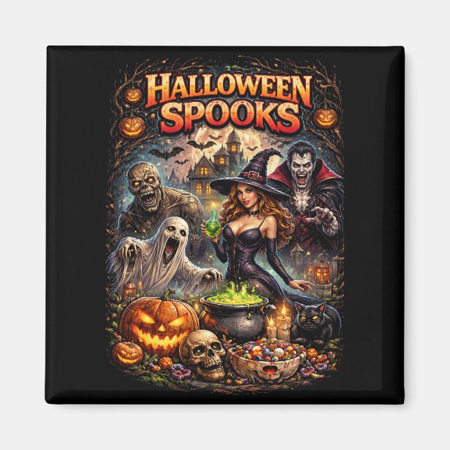 Imã Espíritos de Halloween (Frente)