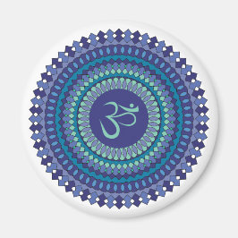 Imã Espiritual Mandala Om Purple Aqua Blue Kaleidoscop