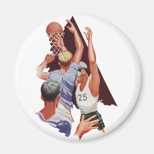 Imã Esportes Antigos, Jogadores de Basquete em um Jogo