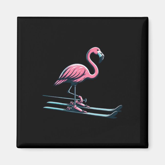Imã Esportes de inverno Flamingo Design de Esqui Cinto (Frente)