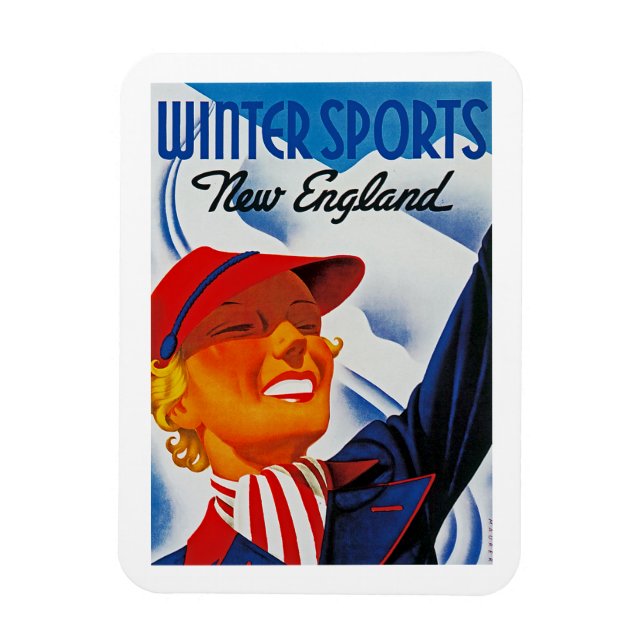 Ímã Esportes de inverno na Nova Inglaterra (Vertical)