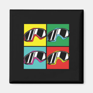 Imã Esportes de inverno Snowboard Óculos Pop Art Snowb