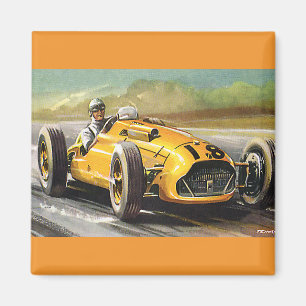 Imã Esportes que competem, piloto amarelo do vintage