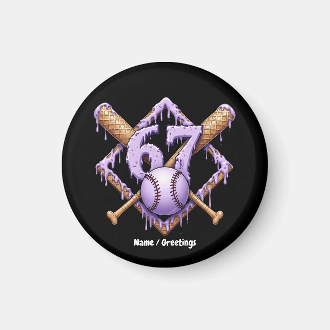 Imã Esportes Retro Engraçados Com Memória De Baseball  (Frente)