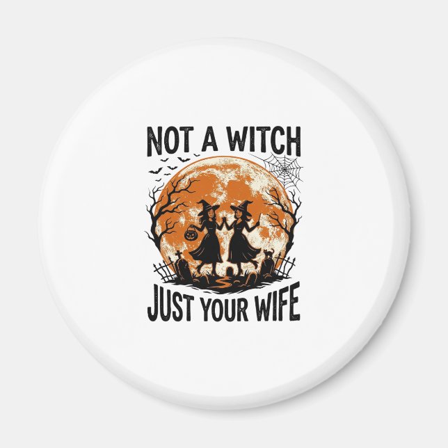 Imã Esposa engraçada design de Halloween vintage bruxa (Frente)