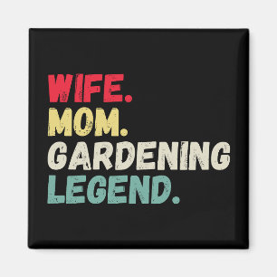 Imã Esposa Mãe jardinando lenda retro plantas engraçad